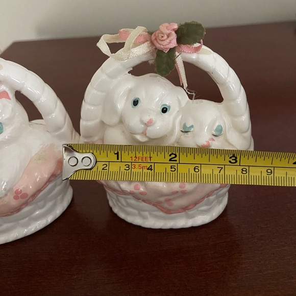 Vintage Kittens and Puppies in Ceramic Baskets Pink Blankets Triplets Inc 1990 - Picture 7 of 7